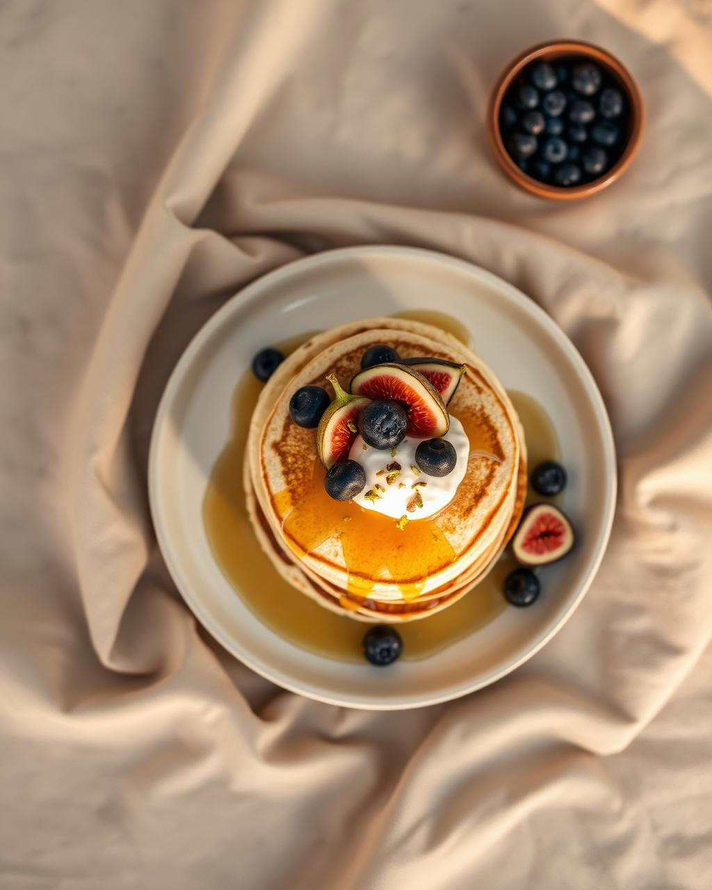 Ricotta pancakes with figs